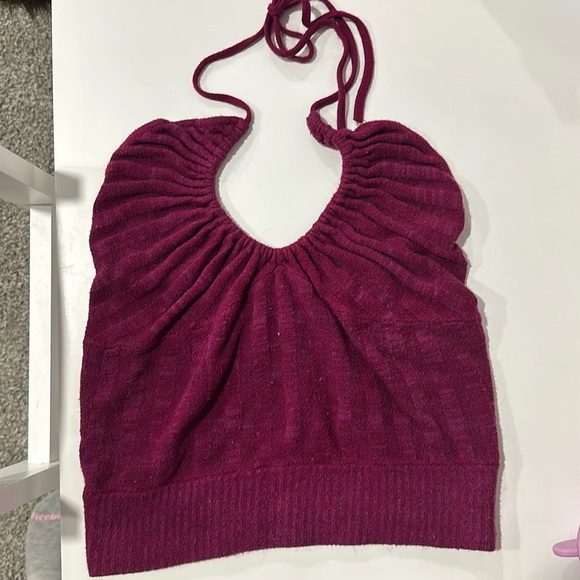 Urban Outfitters Tops - Urban Outfitters Pink Halter Crop Top